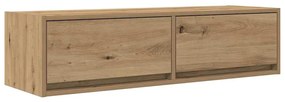 Aparador de TV vidaXL Carvalho Artesanal 100x31x25,5 cm Madeira de Eng
