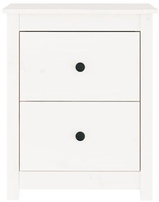 Mesas de cabeceira 2 pcs 50x35x61,5 cm pinho maciço branco
