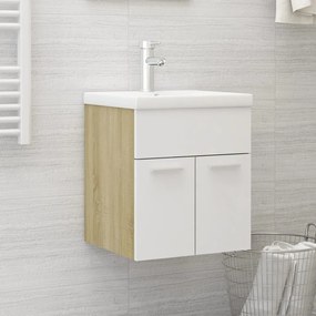 Armário lavatório 41x38,5x46cm contrap. branco/carvalho sonoma
