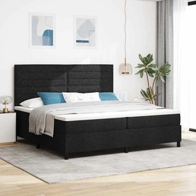 vidaXL Cama Box Spring com Colchão Preto 200x200 cm Tecido