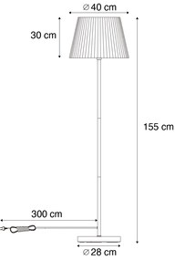 Candeeiro de pé para exterior preto com abajur de corda verde IP44 - Virginia Jayla Japandi