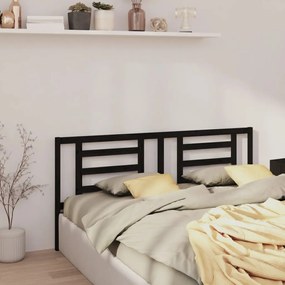vidaXL Cabeceira de cama 156x4x100 cm pinho maciço preto
