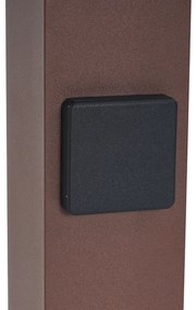 Balizador industrial para exterior castanho ferrugem com vidro fumado 50cm com sensor crepuscular - Denmark