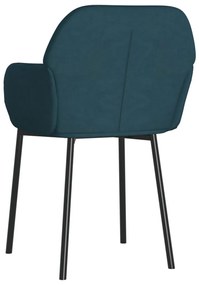 Cadeiras de jantar 2 pcs veludo azul