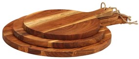 Tábua de cortar 3 pcs madeira de acácia maciça