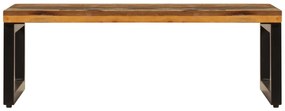 Mesa de centro 100x50x35 cm madeira recuperada maciça e aço