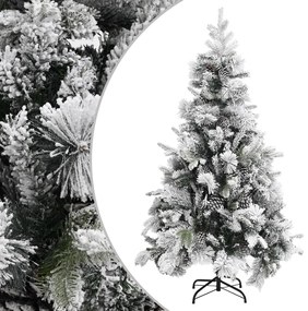 Árvore de Natal c/ flocos de neve e pinhas 195 cm PVC e PE