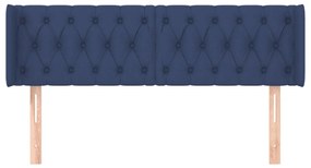Cabeceira de cama c/ abas tecido 147x16x78/88 cm azul