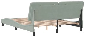 Estrutura de cama sem colchão 160x200 cm veludo cinzento-claro