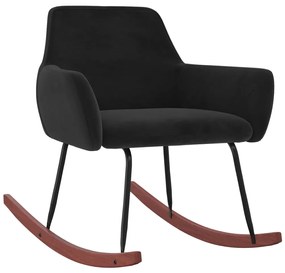 vidaXL Cadeira de baloiço veludo preto