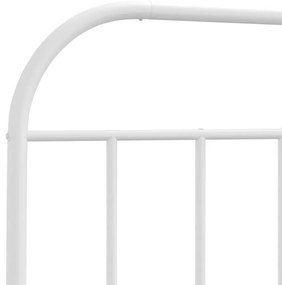 Estrutura de cama com cabeceira e pés 100x190 cm metal branco