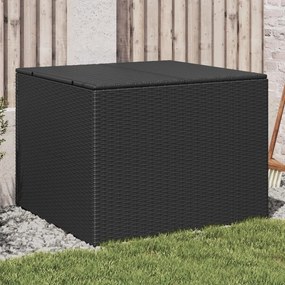 vidaXL Caixa de arrumação para jardim 291L vime PE preto