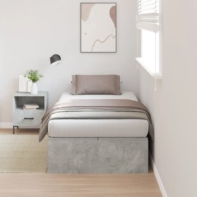 Estrutura de Cama com Arrumação Cinza Betão 80x200 cm
