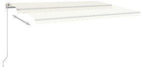 Toldo automático c/ LED e sensor de vento 5x3,5 m cor creme