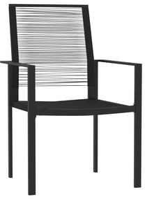 3 pcs conjunto de jantar para jardim preto