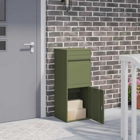 vidaXL Caixa para entrega de pacotes Verde-oliva 41 x 38 x 103 cm Aço