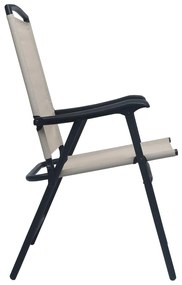 Cadeiras de jardim dobráveis 2 pcs textilene creme