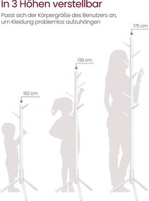 Cabide bengaleiro 47 x 47 x 175 cm Branco