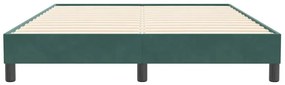 Estrutura de cama sem colchão 140x210 cm veludo verde-escuro