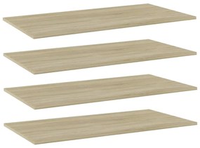 Prateleiras estante 4pcs 80x20x1,5cm contraplacado cor carvalho