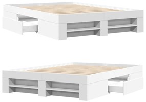 Estrutura de cama 135x190 cm derivados de madeira branco