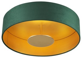 Plafon moderno verde com interior dourado incluindo LED regulável em 3 níveis - Bredow Moderno