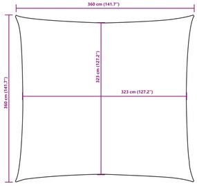 Para-sol vela tecido oxford quadrangular 3,6x3,6m cinza-acast.