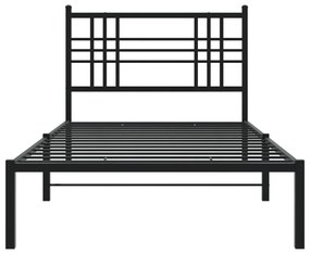 Estrutura de cama com cabeceira 100x200 cm metal preto