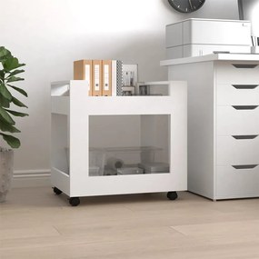 vidaXL Trólei de secretária 60x45x60 cm derivados de madeira branco