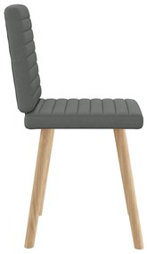 Cadeiras de jantar 2 pcs tecido cinzento-escuro