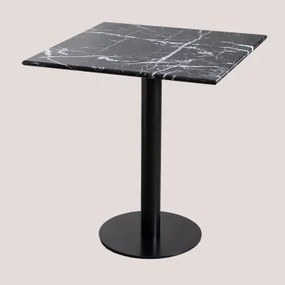 Mesa De Bar Quadrada Em Mármore Rocher Mármore Negro Marquina & 70 Cm - Sklum