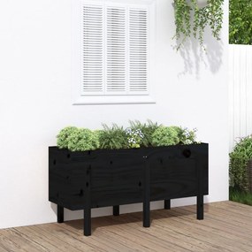 vidaXL Canteiro elevado de jardim 121x50x57 cm pinho maciço preto
