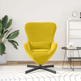 Poltrona Ovo VidaXL Veludo Amarelo