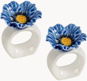 Argolas para guardanapos em porcelana pintadas à mão Poppy, conjunto de 2