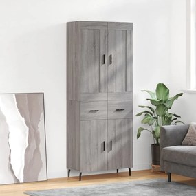 vidaXL Armário alto 69,5x34x180 cm derivados de madeira sonoma cinza