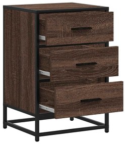 Mesa de cabeceira carvalho castanho 40x34,5x60 cm madeira metal