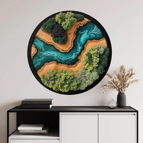 Autocolante de parede musgo - Rio circular
