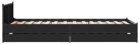 Estrutura cama c/ gavetas 75x190 cm derivados de madeira preto