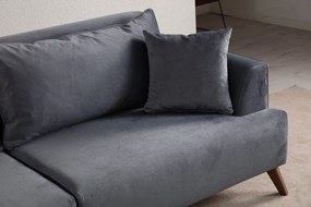 Sofá de 3 Lugares Buhara – Cinzento Escuro – 100x78x220 cm