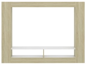 Móvel de TV Sam - Cor Carvalho Sonoma e Branco - 152x22x113 cm -  Em C