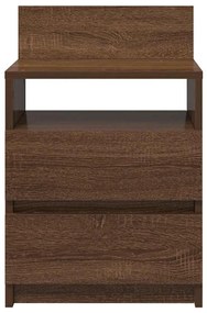 Mesa de cabeceira com 2 gavetas 40x33x60 cm carvalho castanho