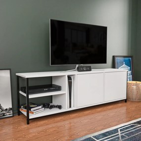 Móvel TV Stand Primrose – Preto e Branco – 160 cm x 35,3 cm x 50,8 cm