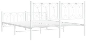 Estrutura de cama com cabeceira e pés 150x200 cm metal branco