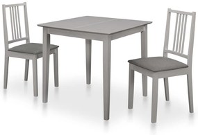 3 pcs conjunto de jantar MDF cinzento