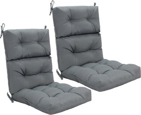 Conjunto de 2 almofadas para cadeira de encosto alto (CADEIRAS NÃO INCLUIDAS) com cintas antiderrapantes, espuma espessa, poliéster respirável, interi