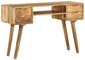 vidaXL Secretária madeira de mangueira maciça 115x47x76 cm