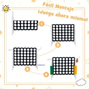 Jogo gigante Conecta 4 exterior 84 x 33 x 74 cm para crianças e adultos 74 cm com cesto e jogo de atirar argolas 42 peças Branco