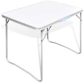 Mesa de campismo, dobrável, com estrutura de metal, 80 x 60 cm
