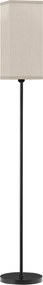 HOMCOM Candeeiro de pé para sala candeeiro de sala de pé com cúpula bege efeito linho interruptor de pé Ø 25 x 161,5 cm preto | Aosom Portugal