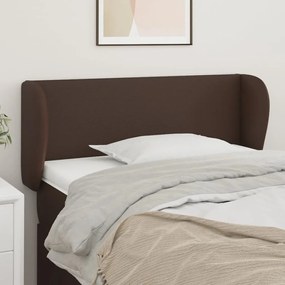 vidaXL Cabeceira cama c/ abas couro artificial 103x23x78/88cm castanho